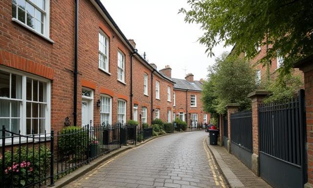 View of a classic Bristol street with townhouses